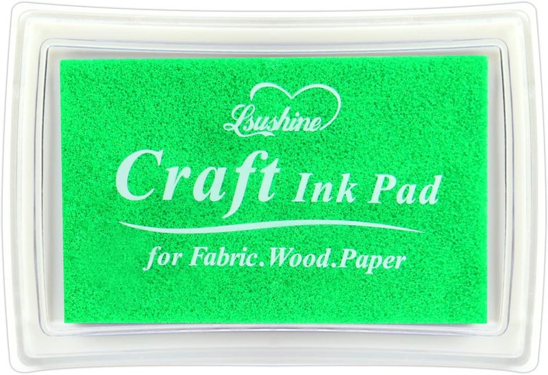 Lsushine Craft Ink Pad for Rubber Stamps, Paper, Wooden, Fabric, Scrapbooking, Non-Toxic Finger Ink Pads for Kids (Emerald Green) - Image 1